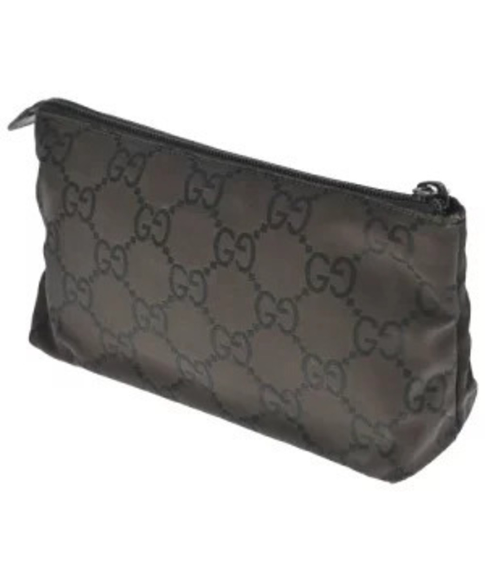 Gucci Clutch Pouch over pattern Black All Brown Black Brown